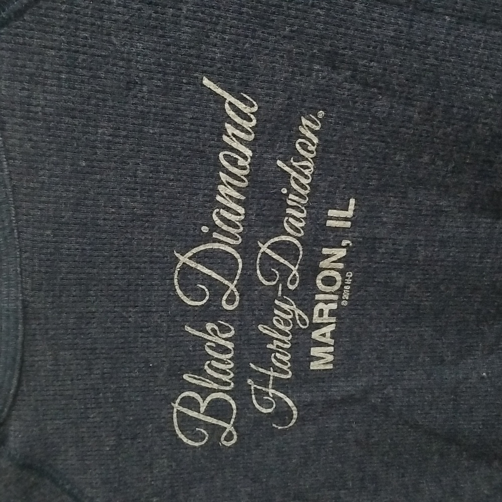 Harley Davidson L/S Blue and Metallic Top Sz Small - Picture 7 of 7